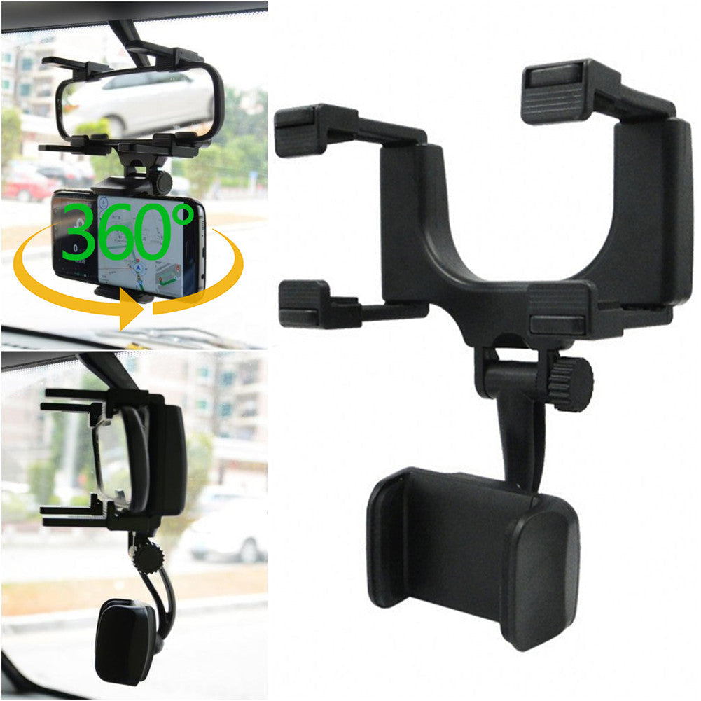 360° Rear-view Mirror Phone Mount